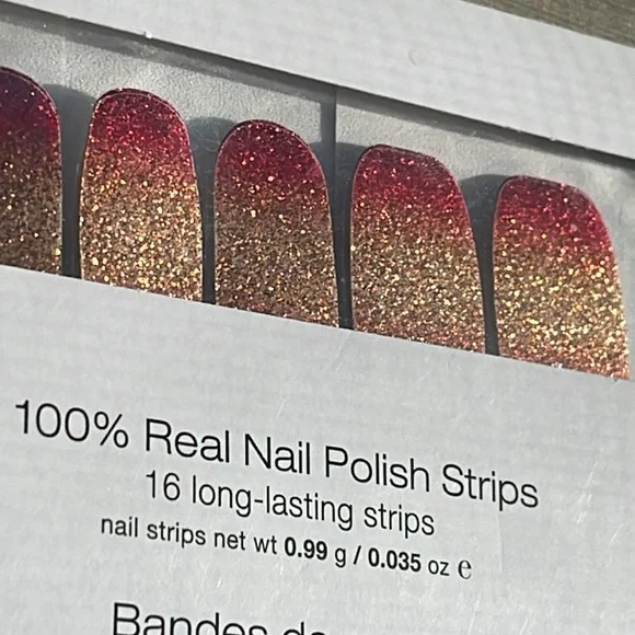 Color Street Nail Strips Sparkly Ombré Gold 2 Fuchsia-Sunset Boulevard 2 for $18 - Picture 3 of 8